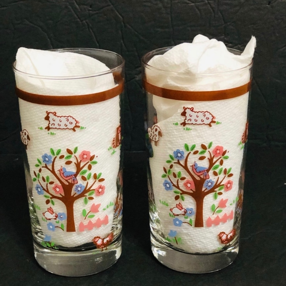 Vintage Country Home by Jamestown China Tall Tumbler Glassware 5.5” Tall